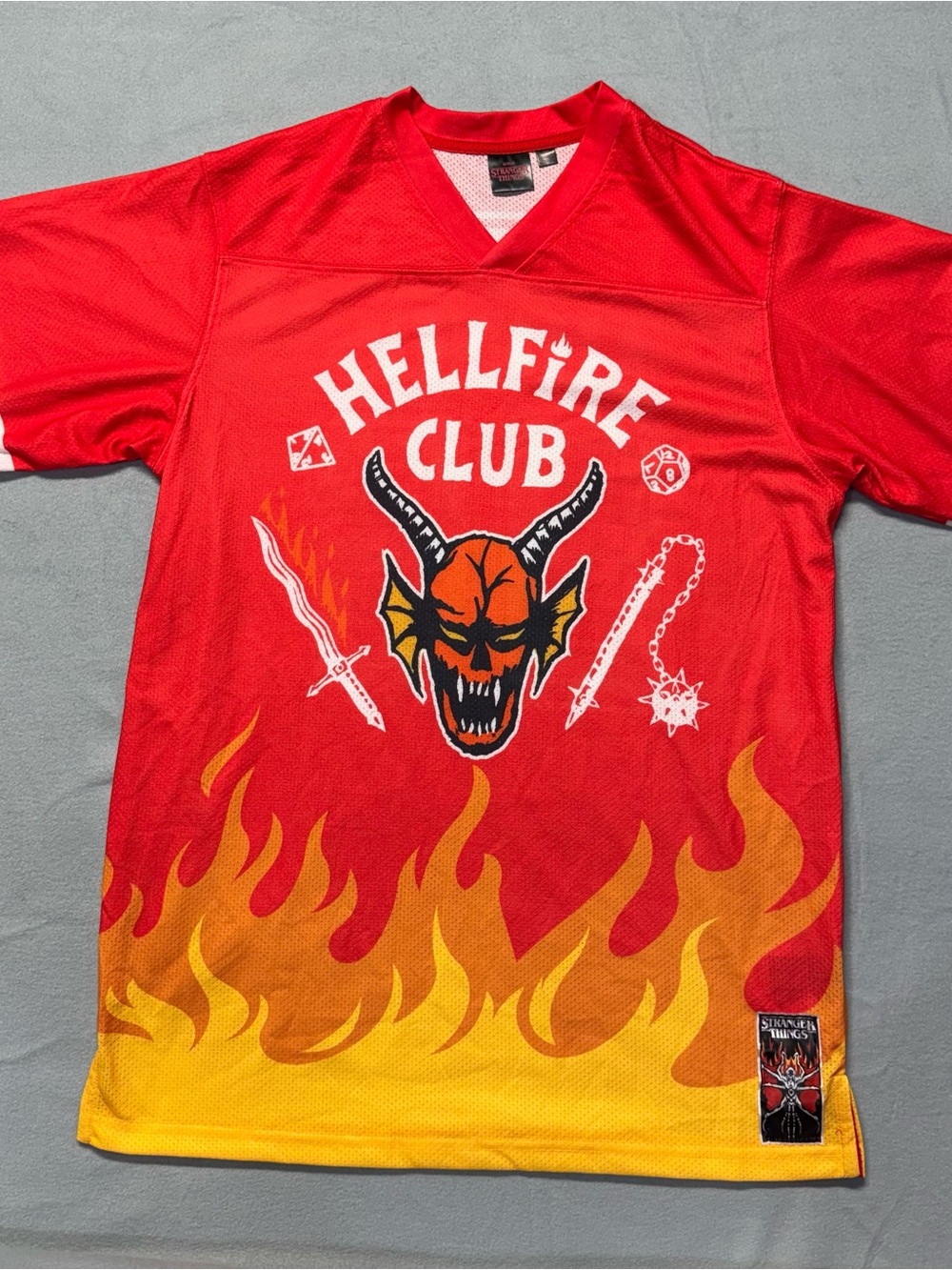 Netflix Hellfire Club Red and Yellow Graphic Jersey